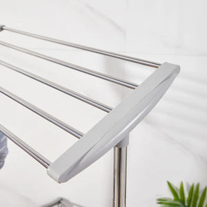 Foldable Winged Laundry Drying Rack 2-Layer Portable Clothes Organizer