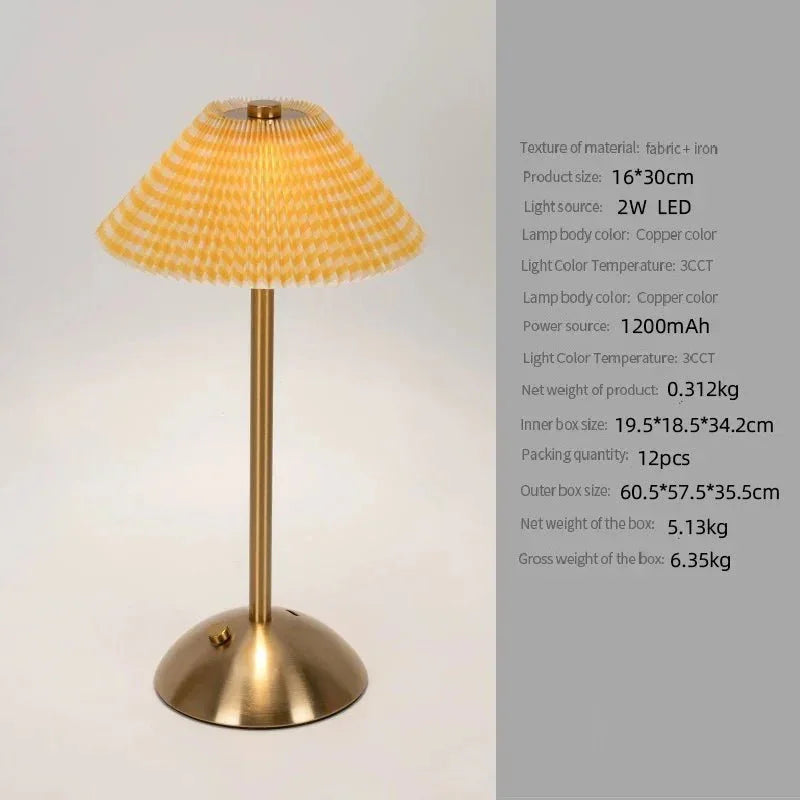 Rechargeable Touch - Control Fabric Shade LED Table Lamp Modern Dimmer - Shoplex