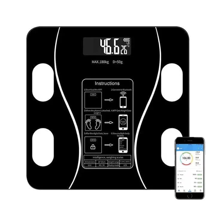 Smart Bluetooth Tempered Glass Body Fat Scale with BMI - Shoplex