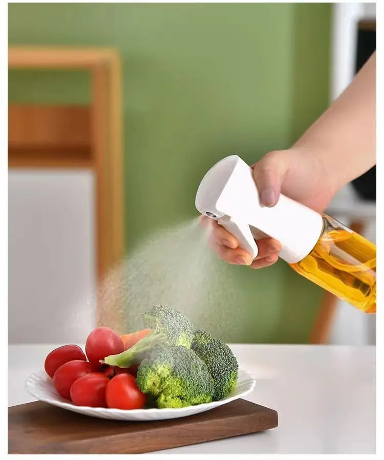 Refillable Olive Oil Spray Bottle with Bamboo Brush Accessory