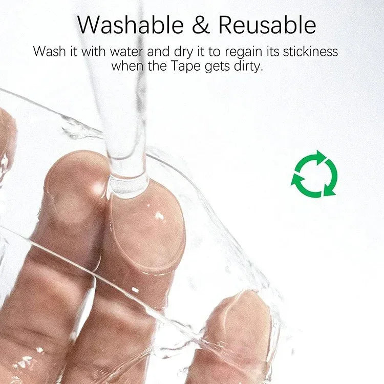Transparent Nano Double Sided Adhesive Gel Tape Washable Reusable - Shoplex