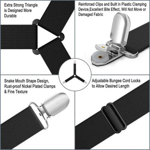 Adjustable 4pcs Bed Sheet Straps with Heavy - Duty Metal Clips - Shoplex