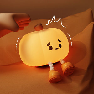 Kids Pumpkin Silicone Night Light with USB Rechargeable Battery