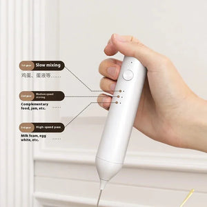 Electric Mini Milk Frother Wireless Handheld Powerful Coffee Tool - Shoplex