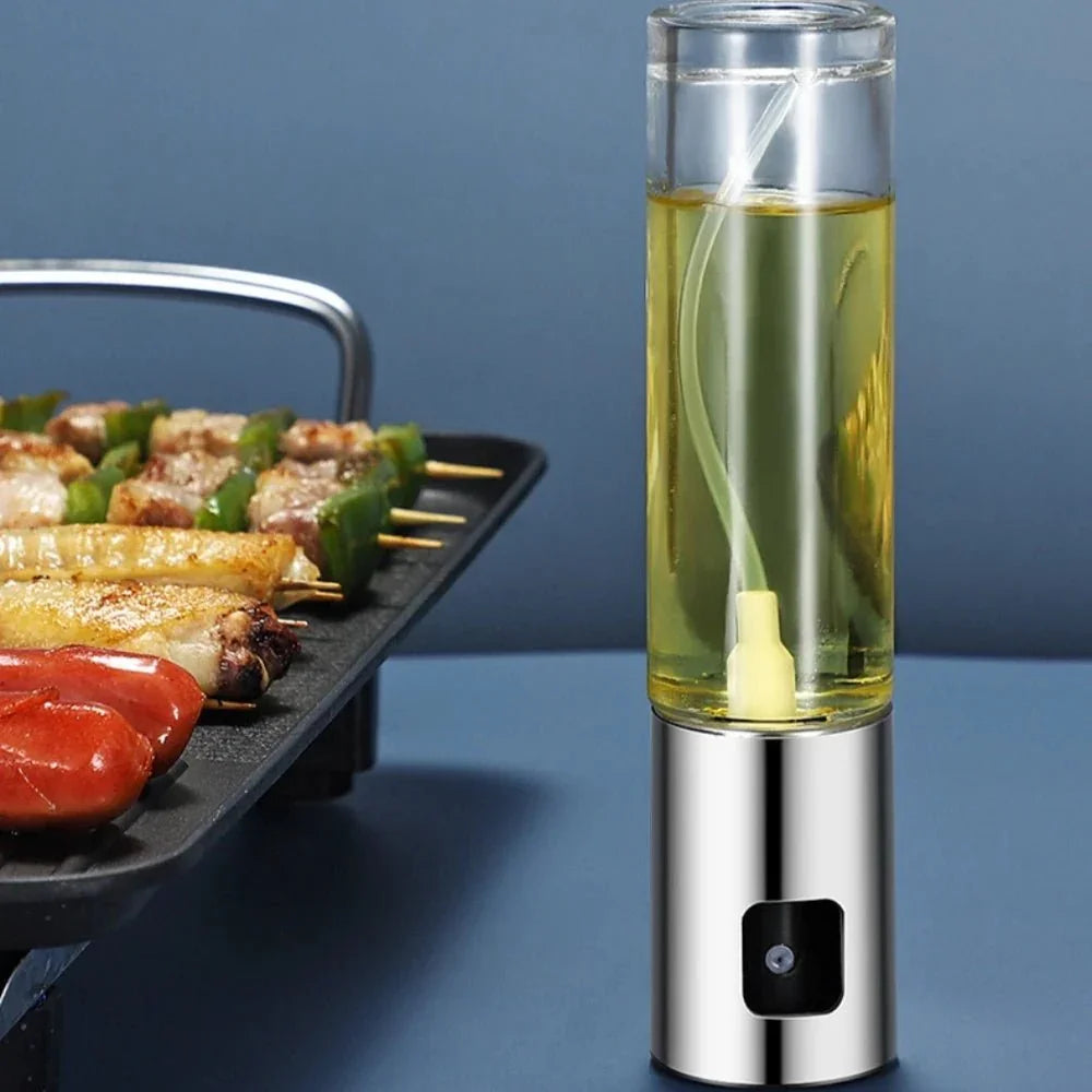 100mL Pressurized Olive Oil Spray Bottle Glass Plastic Mister - Shoplex