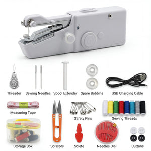 Mini Handheld Portable Sewing Machine White — Quick Home Repair Tool - Shoplex