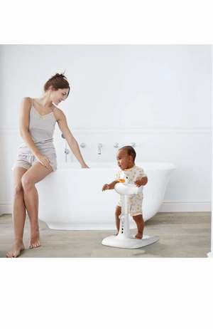 Baby Shower Bath Stand with Adjustable Height Support Seat for Infants