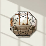 Geometric Diamond Wall Mirror – Black Modern Design