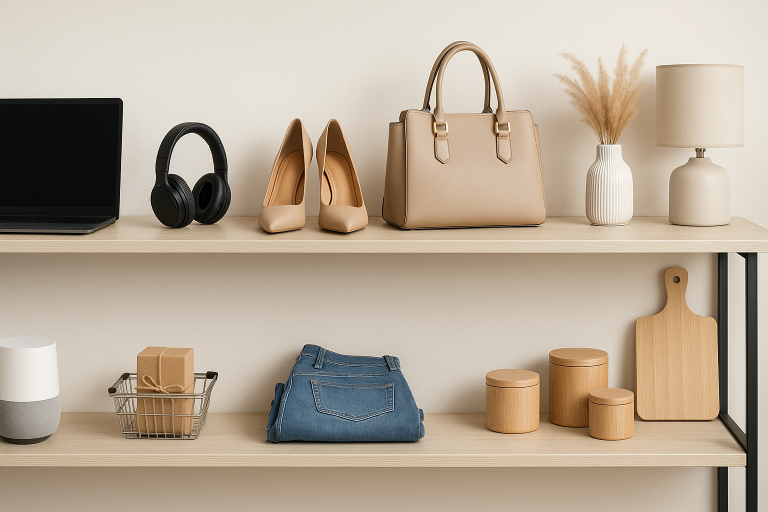 generate a landscape and low size image that i will put it in the header of categories section
the goal is appear trust shopping and lot pruducts
use store colors and design to generate it