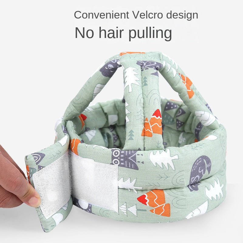 Baby Protective Helmet Hat 360° Impact Cushion Soft Cotton Gray - product view 5 - Shoplex