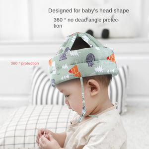 Baby Protective Helmet Hat 360° Impact Cushion Soft Cotton Gray - product view 6 - Shoplex