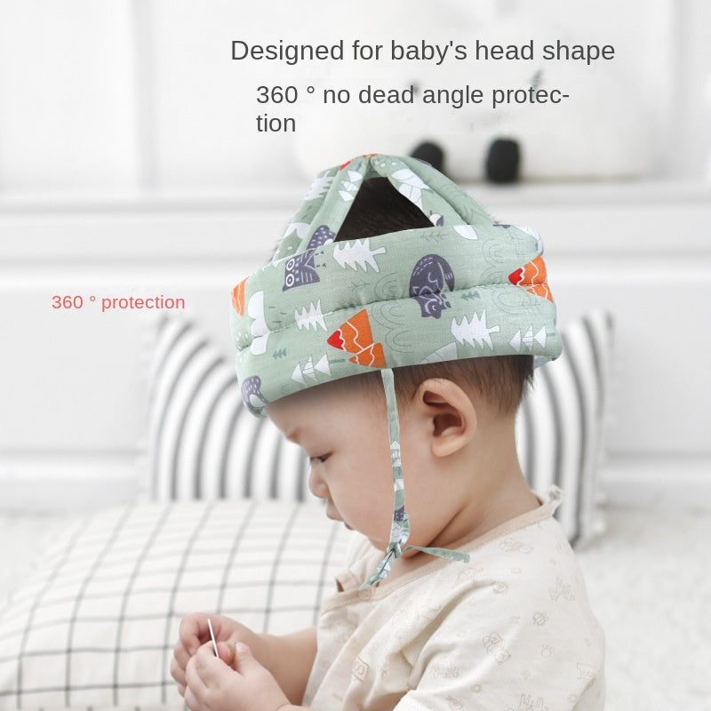 Baby Protective Helmet Hat 360° Impact Cushion Soft Cotton Gray - product view 6 - Shoplex