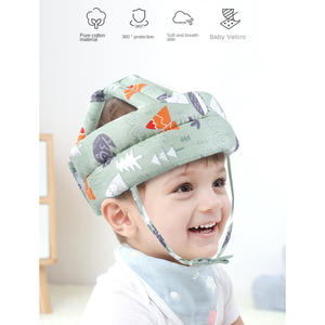 Baby Protective Helmet Hat 360° Impact Cushion Soft Cotton Gray - Shoplex